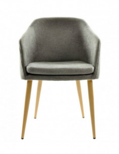 Sillón LART, metal, tapizado tejido linen gris oscuro 2