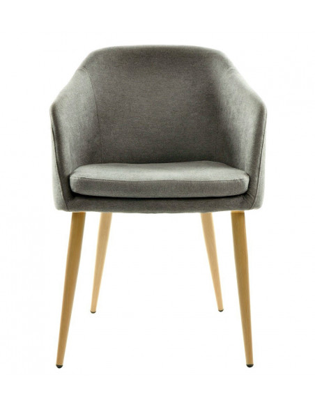 Sillón LART, metal, tapizado tejido linen gris oscuro