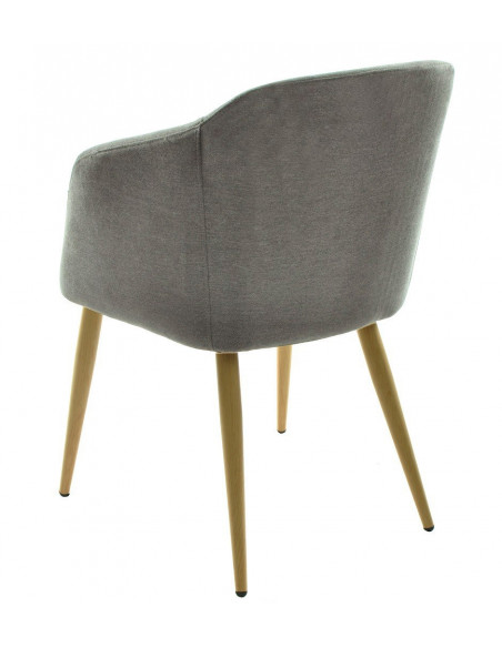 Sillón LART, metal, tapizado tejido linen gris oscuro