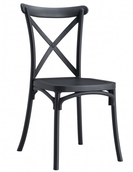 Silla CORFÚ, apilable, tratamiento anti UV, polipropileno antracita