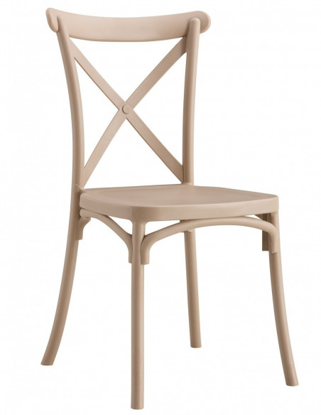 Silla CORFÚ, apilable, tratamiento anti UV, polipropileno tórtora