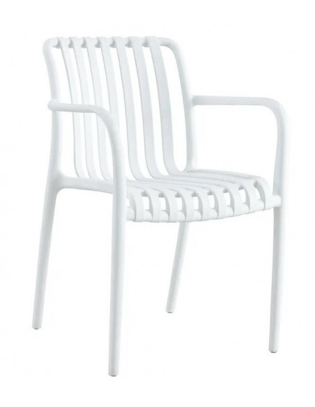 Sillón SALER, apilable, polipropileno blanco