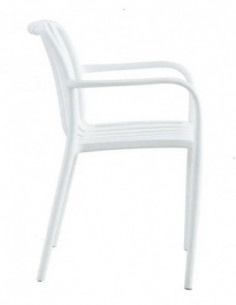 Sillón SALER, apilable, polipropileno blanco 2