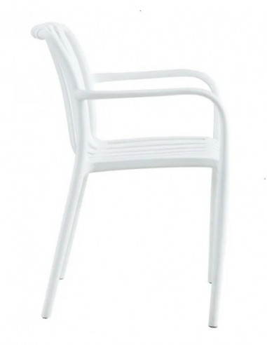 Sillón SALER, apilable, polipropileno blanco