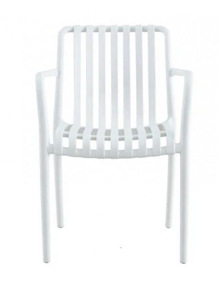 Sillón SALER, apilable, polipropileno blanco