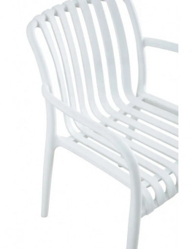 Sillón SALER, apilable, polipropileno blanco