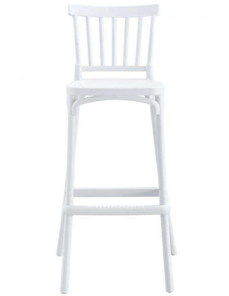 Taburete MILOS, tratamiento anti UV, polipropileno blanco