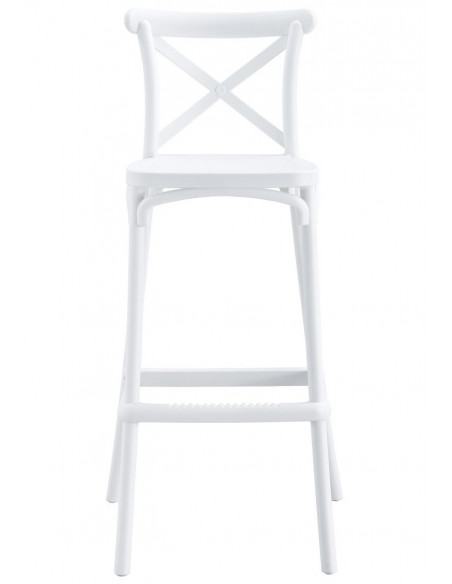 Taburete CORFÚ, tratamiento anti UV, polipropileno blanco