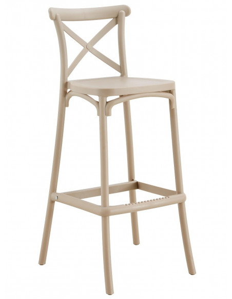 Taburete CORFÚ, tratamiento anti UV, polipropileno tórtora