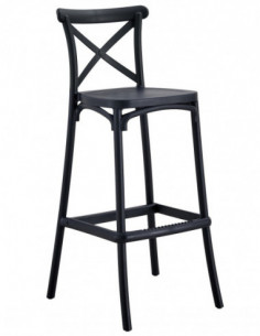 Taburete CORFÚ, tratamiento anti UV, polipropileno antracita