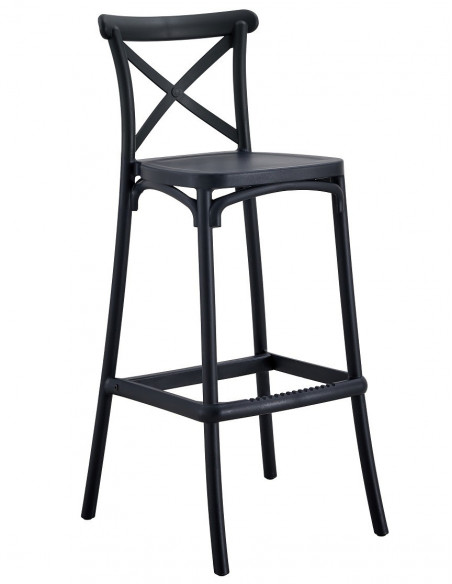 Taburete CORFÚ, tratamiento anti UV, polipropileno antracita