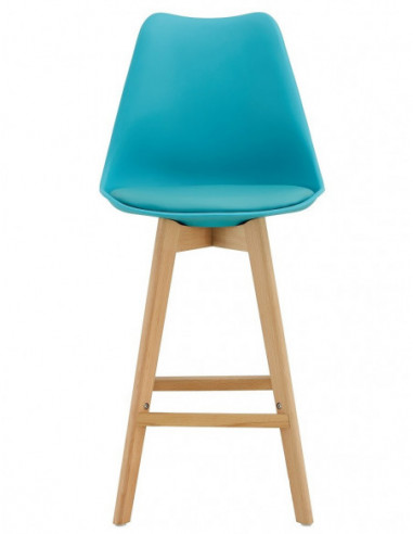 Taburete TORRE (SU), madera, turquesa, cojín...