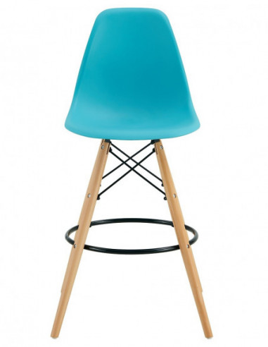 Taburete STAR (SU), madera, carcasa turquesa