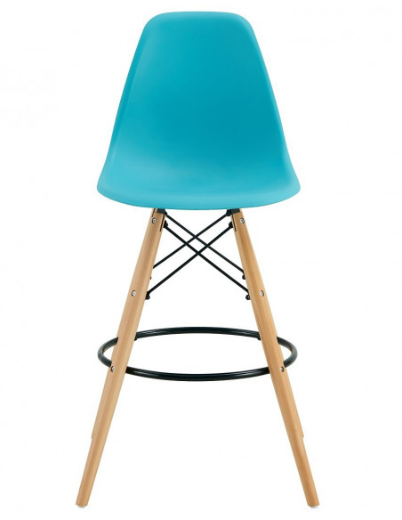 Taburete STAR (SU), madera, carcasa turquesa