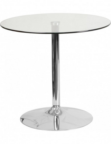 Mesa BERNIE 80R, cromada, cristal templado 80 cms de diámetro
