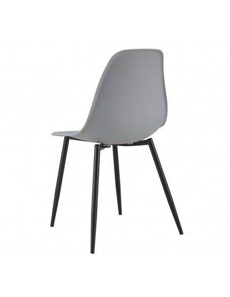Silla CLUNY, metal negro, polipropileno gris