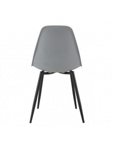 Silla CLUNY, metal negro, polipropileno gris