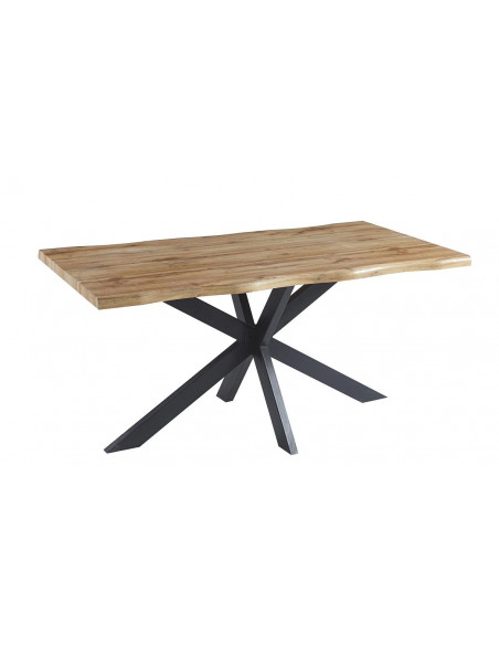 Mesa TOLEDO 180, metal negro, tapa DM bilaminado de 180 x 90 cms