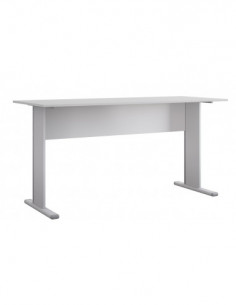 Mesa de oficina WORK, metal, bilaminado color platino 120...
