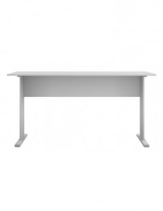 Mesa de oficina WORK, metal, bilaminado color platino 120... 2