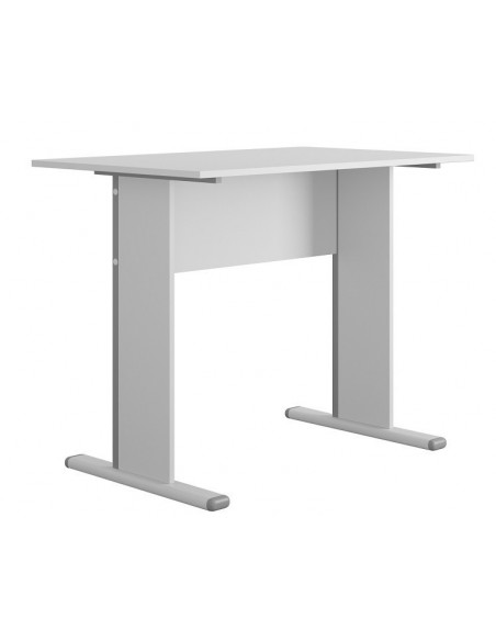 Mesa de oficina WORK, metal, bilaminado color platino 90 x 60 cms