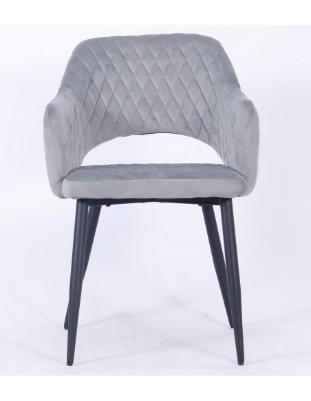 Sillón HONORIO, metal, tapizado velvet 19 gris