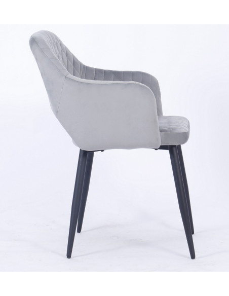 Sillón HONORIO, metal, tapizado velvet 19 gris