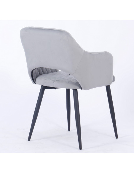 Sillón HONORIO, metal, tapizado velvet 19 gris