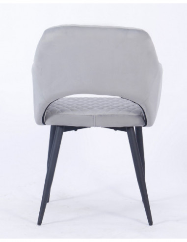 Sillón HONORIO, metal, tapizado velvet 19 gris