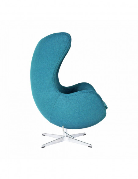 Sillón EG (TE), fibra de vidrio, basculante, tapizado cachemir turquesa