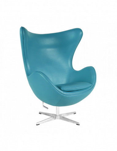 Sillón EG (TE), fibra de vidrio, basculante, tapizado similpiel turquesa
