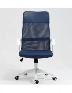 Sillón de oficina VERTON, blanco, malla y asiento azul... 2