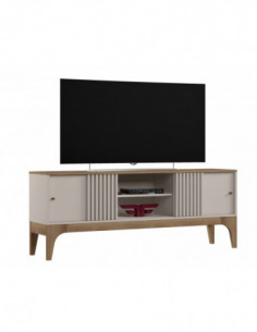 Mueble TV FLORENCIA, blanco roto y cedro, 160 cms.