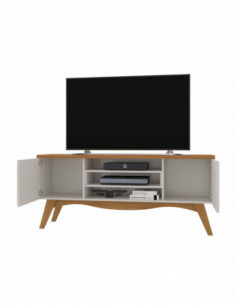 Mueble TV LIZ, blanco roto y coral, 160 cms. 2