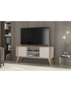 Mueble TV VITTA, blanco roto y cedro, 150 cms. 2
