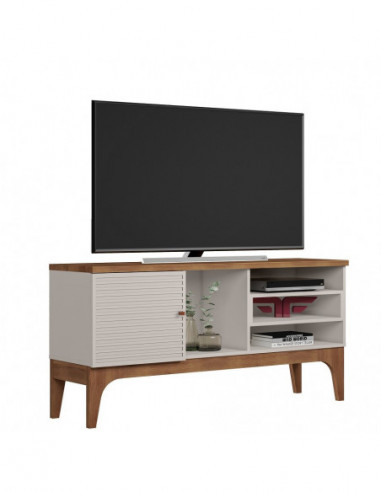 Mueble TV VENEZA, blanco roto y matte, 136 cms.