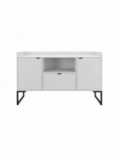 Buffet TOKYO, metal negro, 2 puertas y cajón, MDP color...