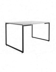Mesa PORTO 135, metal negro, tapa MDP color blanco, 135 x...