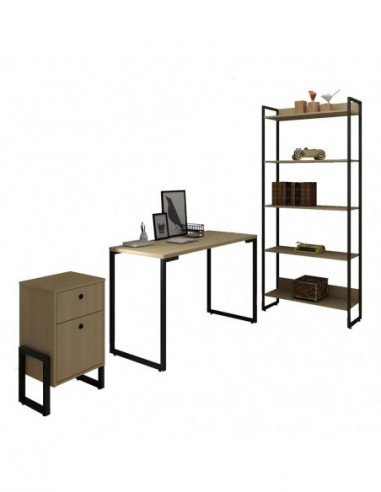 Cajonera WOLLY, multiusos, metal negro, 2...