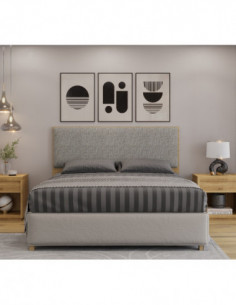 Cabecero tapizado UNI 140, MDP miel, tejido panamá,... 2