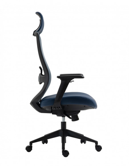 Sillón de oficina ARANJUEZ, alto, negro, ergonómico, multifunción, malla y asiento negro