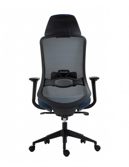 Sillón de oficina ARANJUEZ, alto, negro, ergonómico, multifunción, malla y asiento negro