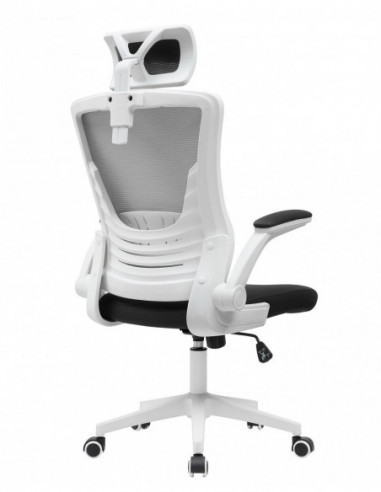 Sillón de oficina LAURO, alto, blanco, malla...