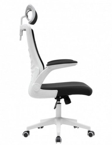 Sillón de oficina LAURO, alto, blanco, malla y...