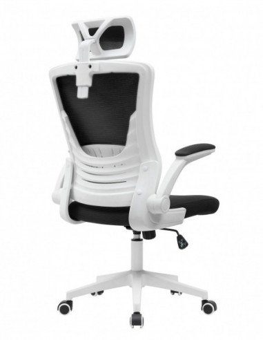 Sillón de oficina LAURO, alto, blanco, malla y...