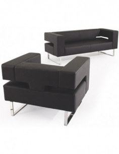 Sillón ADRIANO, similpiel negra