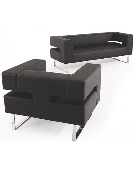 Sillón ADRIANO, similpiel negra