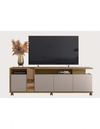Mueble TV NEW CRISTAL, miel y cacao, 183 cms.