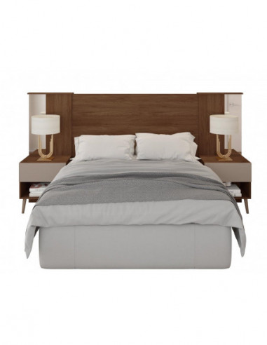 Cabecero REFLEX, extensible, 2 mesillas de noche, MDP habana - fendi