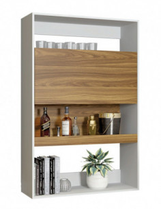 Armario SPAIN, multiusos, alto, MDP blanco y miel,...